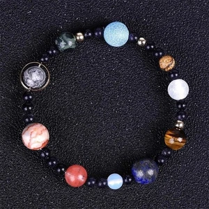 Blue Goldstone Solar System Universe Eight Planets Reiki Healing Bracelet Gifts - Picture 1 of 4