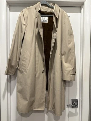 London Fog Mens Size 46 Reg Beige Jacket Coat Removable Lining - Image 1 of 4