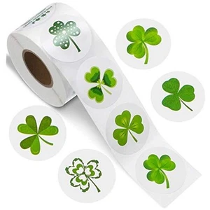 500 Pieces St. Patrick's Day Stickers Shamrock Roll Label Stickers Irish Green - Picture 1 of 8