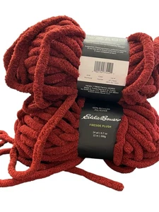 Lot of 2 Eddie Bauer Fireside Yarn HTF Discontinued Super Bulky Yarn SCARLET - Picture 1 of 14