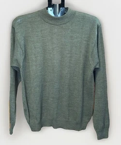 Linea Uomo Sweater Mens S Green Wool Blend Pullover Long Sleeve Mock Neck EUC - Picture 1 of 6
