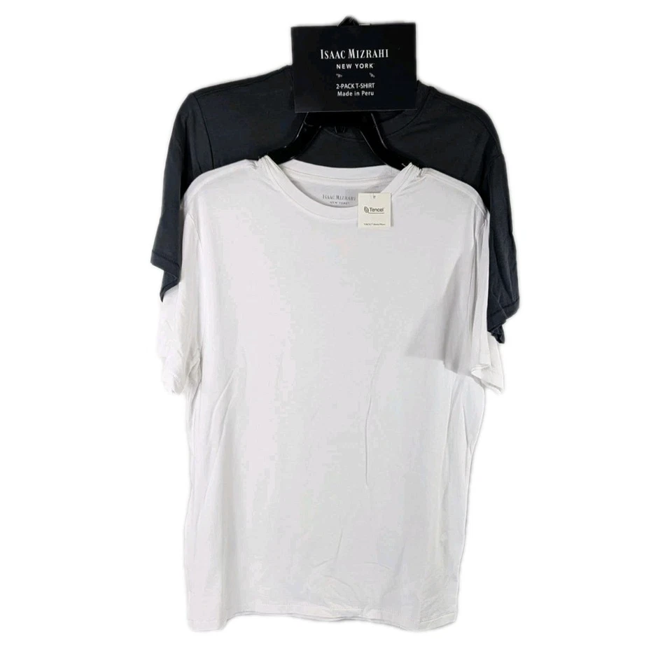 CAMISA ISAAC MIZRAHI NEGRA ALGODÓN PIMA HOMBRE TALLA MEDIANA BLANCA (2) Camisas Camiseta Foto 1 de 4