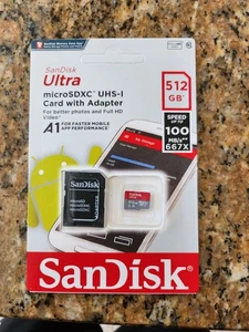 SanDisk 512GB Ultra microSDXC card + SD adapter up to 120mb/s - Picture 1 of 2