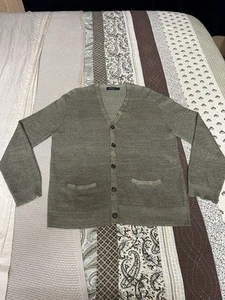 Neu ohne Etikett Polo Ralph Lauren Seide Leinen Strickjacke Pullover Herren Large grün oliv - Bild 1 von 12