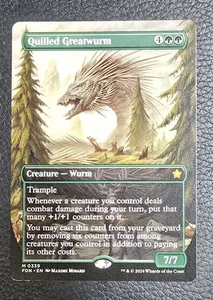 Quilled Greatwurm (Borderless) Foundations Regular MTG NM Magic Card - Picture 1 of 2