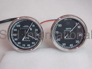 Fits Smiths Replica 120 Mph Speedometer 8,000 Rpm Tachometer BSA Norton Triumph - Picture 1 of 12