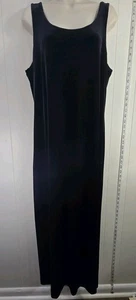 R&M Richards Womens Velvet Whimsigoth Maxi Dress Gown 14 Black Tank Luxury Money - Picture 1 of 9