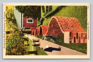 Vintage Serpentine Wall Postcard University of Virginia Charlottesville - Picture 1 of 2