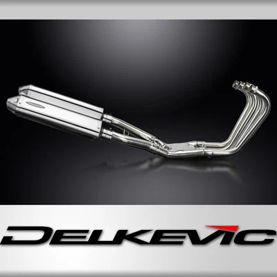 Silenciadores de escape completo Yamaha FJ1200 1TX 1986-1988 4-2 17" tri-ovalados de acero inoxidable Foto 1 de 3