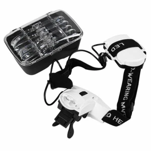 1X-6X LED Head-wearing Reading Magnifier Hands Free Head Loup with 5 Len - Picture 1 of 12