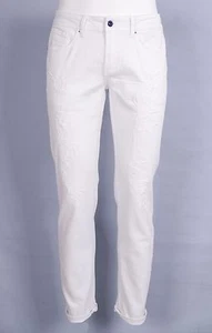 JEANS UOMO MARKUP DENIM STRETCH 5 T. BIANCO CON RINACCIATO CHIUSURA CON ZIP - Foto 1 di 16