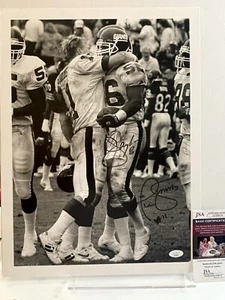 LAWRENCE TAYLOR & Phil Simms Dual NEW YORK GIANTS SIGNED large Photograph - Picture 1 of 6