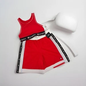Womens Champion Workout Set Long Shorts And Sports Bra Set Red Size Large New - Picture 1 of 8