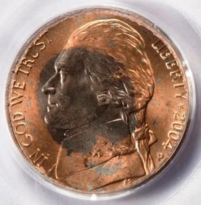 2004 PCGS MS65 falsch geglüht Brett Kiel Boot Nickel neuwertig Fehler WOW - Bild 1 von 4