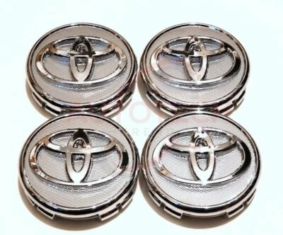 SET OF 4 TOYOTA WHEEL RIM RIMS CENTER HUB CAPS CHROME LOGO 57MM PRIUS COROLLA - Image 1 of 4