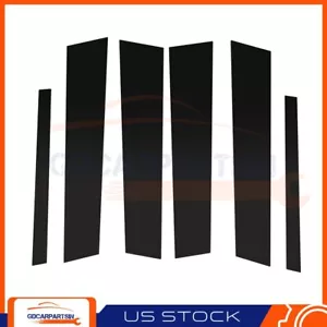6PCS For 06-11 BMW 3-Series Door Trim Glossy Piano Black Pillar Posts LH+RH Side - Foto 1 di 6