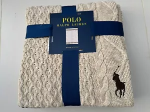 Polo Ralph Lauren Home Crescentwood Big Pony Fair Isle Cable Knit Throw Blanket - Picture 1 of 8