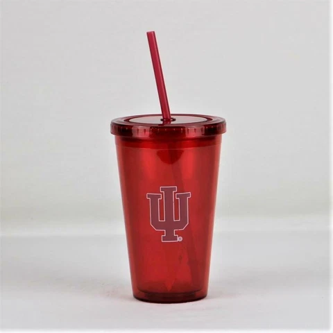 Indiana Hoosiers NCAA Licensed 16oz Cup Sip-N-Go w/ Lid and Straw Cover