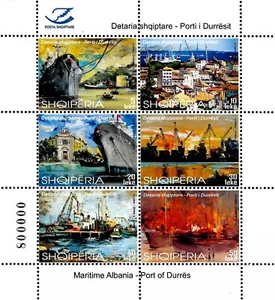 Estampillas de Albania 2023. Albania Marítima - Puerto de Durrës. Barco. Set MNH - Imagen 1 de 1