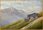 Krajobraz górski (Włochy-Południowy Tyrol?) Znak.: R. Cudowny. Format: 23,3x34,3 cm