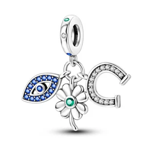 MULA Original Horseshoe Clover Eye DIY Charm CZ für Armband 925 Sterling Silber - Bild 1 von 6