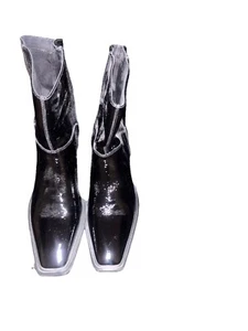 Vagabond Shoemakers Alina Black Patent Boots Women’s Size 11 EU 41 Black Leather - Picture 1 of 4