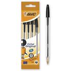 BIC Cristal Ballpoint Pen - Black - Pack of 4 Comfortable And Super-Durable Ball