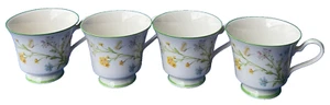 1970's Noritake Ivory China 7191 Reverie Coffee Cups / Teacups Japan Set Of 4 - Picture 1 of 10