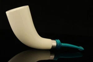 IMP Meerschaum Pipe - Horn - Hand Carved with fitted case i2519 - Picture 1 of 11
