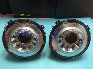 HEAD LIGHT LAMP SET M STYLE WHITE LED CHROME For '10-'15 MERCEDES W463 G-CLASS - Imagen 1 de 3