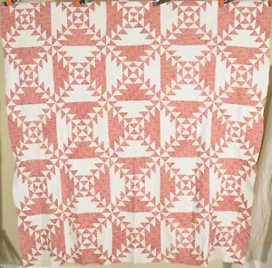 OUTSTANDING Vintage 1840's "Double Triangles" Antique Quilt Top ~Graphic Design! - Picture 1 of 6