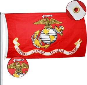 Bandiera Corpo dei Marines 3x5 piedi, doppia faccia, 3 strati resistente bandiera da esterno - Foto 1 di 1