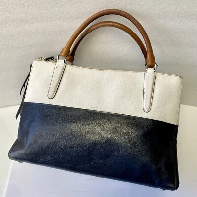 Coach Borough Authenticated Bag Colorblock Retro Leather Black/White Cute Luxury - Image 1 of 4