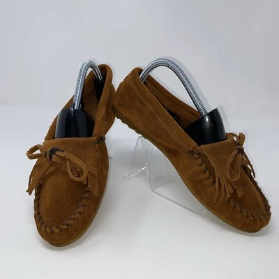 Zapatos para mujer Minnetonka Kilty mocasines gamuza cuero fondo duro plano talla 9 Foto 1 de 4