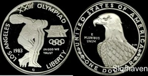 1983 S Olympic Silver Dollar Silver Dollar Gem Proof - Picture 1 of 1