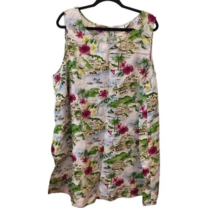 Cynthia Rowley Amalfi Coast Linen Dress Womens Size 3X Multicolor Sleeveless - Picture 1 of 8