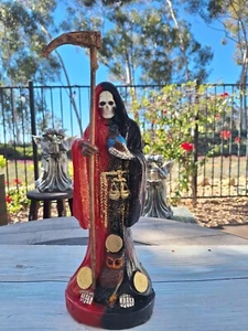 Santa Muerte Bendito Color Rojo y Negro Talla 13" Amor - Suerte Bendesida Dinero - Imagen 1 de 10