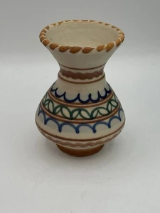 Talavera Hand Crafted Pottery Vase 3 3/4” Signed & Made In Spain - Vintage - Picture 1 of 6