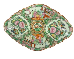 Late Qing Dynasty Antique Oval Rose Famille Medallion Footed Centerpiece Bowl - Picture 1 of 8