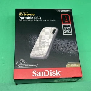New SanDisk Extreme Portable SSD 1TB USB-B to USB-A SSD SDSSDE51-1T00-AW25 - Bild 1 von 2