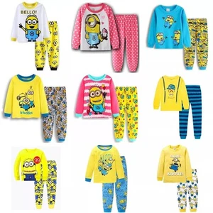 Pigiama pigiama pigiama pigiama da notte per bambini simpatico motivo Minions manica lunga, - Foto 1 di 20