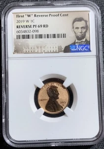 2019 W 1c FIRST “W” REVERSE PROOF Lincoln Shield Cent (RARE) Reverse PF69 RD - Picture 1 of 3