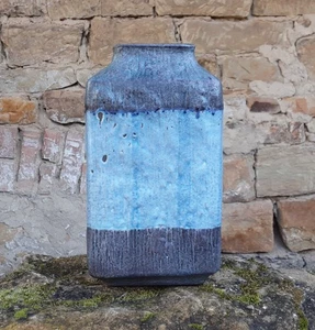 ***KARLSRUHER MAJOLIKA*KERAMIKVASE*N⁰7118*BLAU~GRAU*MIDCENTURY* VINTAGE*** - Bild 1 von 10