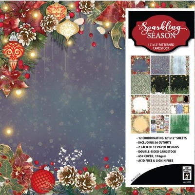 Holiday Season 12x12 Patterned Cardstock Scrapbook Paper Christmas Craft - Image 1 of 2