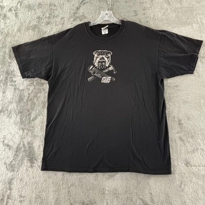 Vintage Liquid Blue Cats Suck Cycle Repair Bulldog Motorcycle Tee 2XL Black 1996 - Image 1 of 4