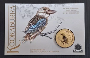2025 Australia Kookaburra Sydney Expo Special 1oz Silver (.999) $1 gilt Coin - Picture 1 of 3