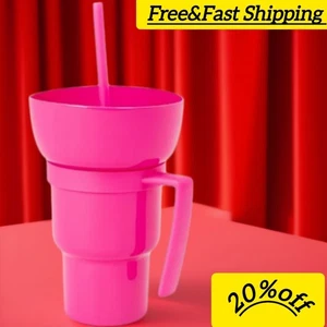Bicchiere da stadio 32 oz tazza snack e bevande con ciotola 2 in 1 tazza da viaggio perdita - Foto 1 di 4