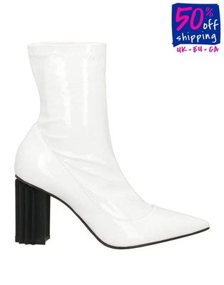 RRP€510 LE SILLA Ankle Boots US9.5 UK6.5 EU39.5 White Square Heel Made in Italy - Image 1 of 4