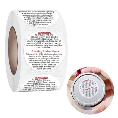 500Pcs 1.5inch Candle Warning Labels Labels Decal for Soy Candle Making - Image 1 of 4