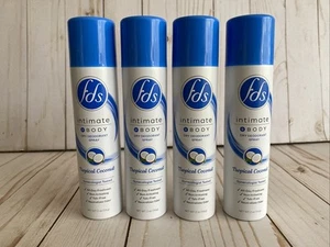 FDS Tropical Coconut Summer Fresh Set Of 4 - 2oz Dry Deodorant Body Spray New - Picture 1 of 5